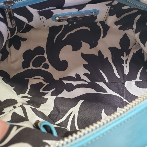 Rebecca Minkoff Mini MAB Purse Satchel Handbag Peacock Blue Leather Crossbody - Picture 6 of 8